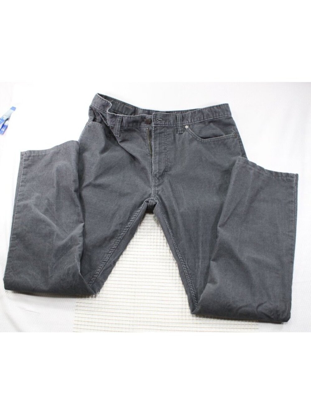 Lands End Mens Gray Corduroy Straight Fit Jeans Size 37